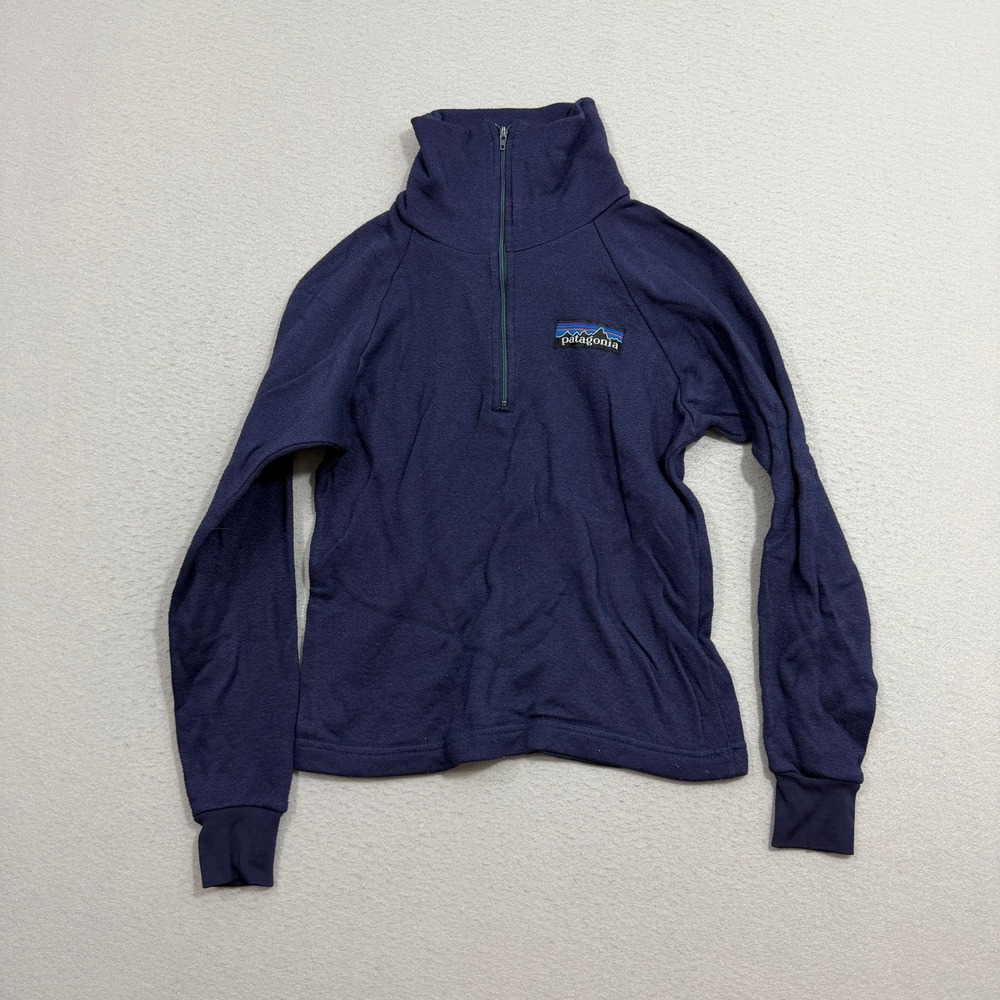 Patagonia Pullover Women XS Navy Blue Polypropylene 1/4 Zip Fleece Base Layer